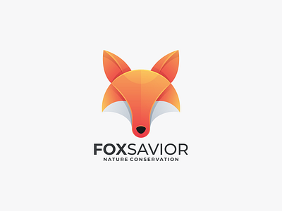 Fox Savior Logo animal brand identity branding colorful fox gradient logo graphic design icon illustration logo orange vector visual identity