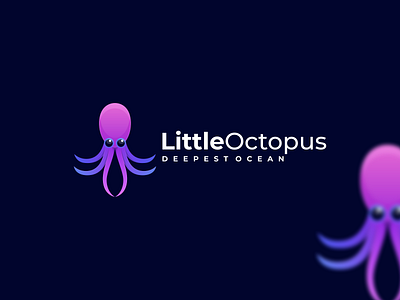 Little Octopus animal brand identity branding colorful design gradient logo graphic design icon illustration logo minimalist modern octopus purple sea vector visual identity