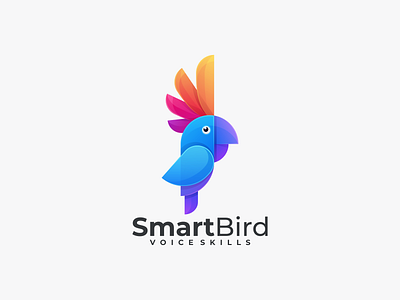 Smart Bird Logo animal bird brand identity branding colorful design gradient logo graphic design icon illustration logo minimalist modern smart vector visual identity
