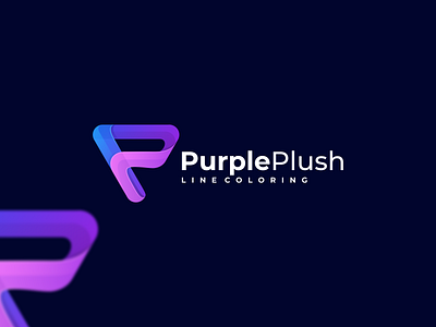 Purple Plush Logo brand identity branding colorful design gradient logo graphic design icon illustration letter p lettermark logo minimalist modern professional vector