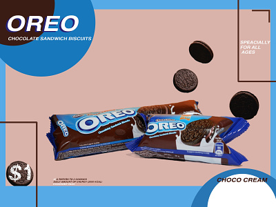 Cadbury Oreo product banner design in photoshop.