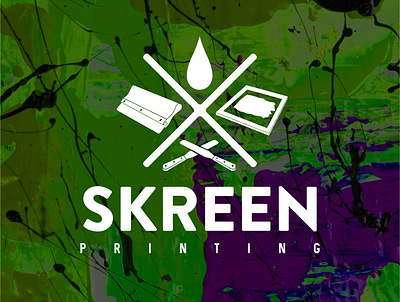 SKREEN PRINTING - Print Shop Logo Concept art artwork branding design drawing graphic design illustration logo vector