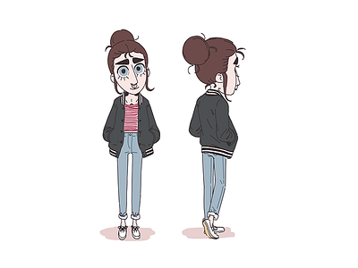 Vivian character cute design hipster illustration jacket
