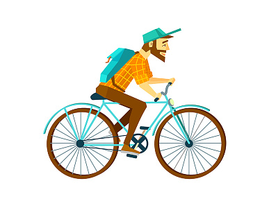 Bicycle bicycle digital flat hellospring hipster illustration shirt summer