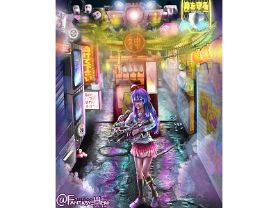 Viole-N-t Star anime animegirl art artwork cyberpunk design digitalart digitaldrawing digitalpainting fanart illustration konata luckystar