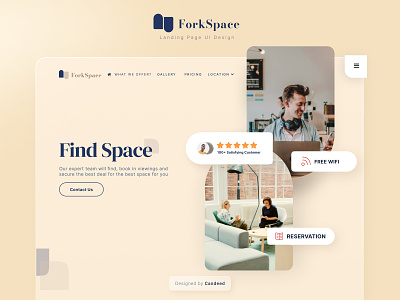 ForkSpace - Co-Working Space Landing Page Website Design co working illustration landing page minimalist space ui ux