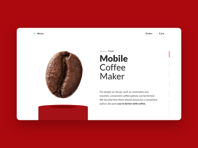 mojoe - Mobile Coffee Maker Landing Page Redesign