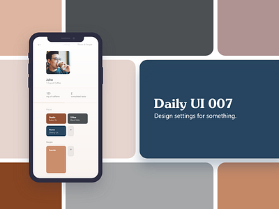 Daily UI 007 Settings app design branding card design dailyui dailyui007 profile rounded corners settings settings page settings ui ui ux visual design warm colors