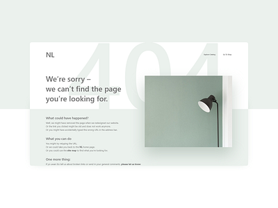 Daily UI 008 404 Page 404 404 error page 404 page daily ui dailyui dailyui 008 ecommerce furniture website minimal minimalistic typography visual design web design website design