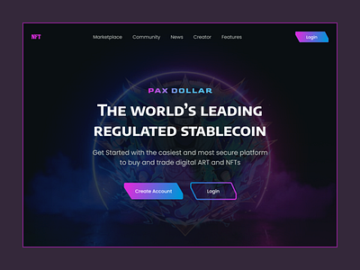 NFT Landing Page Design 3d 3d nft app blockchain creative crypto landing landing page marketplace nft nfts studio ui ui design ui ux web web design webdesign website website design