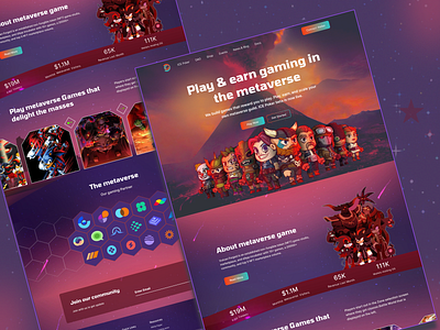 NFT Gaming Landing Page 3d bitcoin crypto cryptocurrency dark game website gaming graphic design landing page marketplace metaverse nft nft gaming landing page nft marketplace nft website nfts studio token ui website design