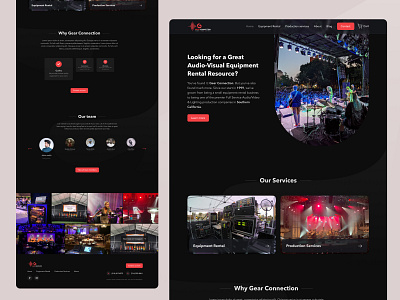 Gear Connection dark theme design gearconnection graphic design la moontek production company software development company webdesign webflow website design