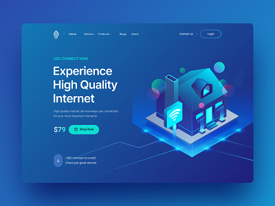 Internet Provider Website blue design gradient illustration internet internet provider moontek software development company ui ux webdesign website