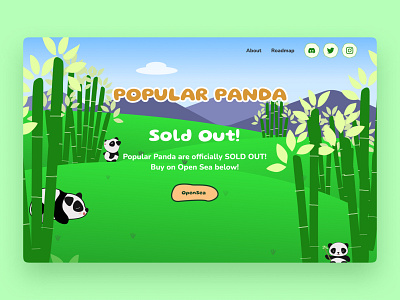 Popular Panda animation block chain design graphic design green illustration moontek nft nft website panda software development company ui ux web design webflow website design