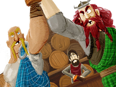 Vikings Tavern digital painting illustration photoshop