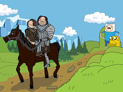 Adventure Game of Time Thrones adventure time aria stark finn game of thrones got the hound