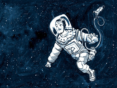 Spacewalk Ink illustration ink spacewalk