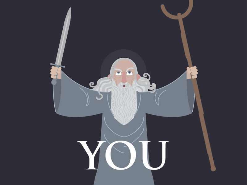 You Shall Not Pass animation gandalf illustrator lord of the ring vector