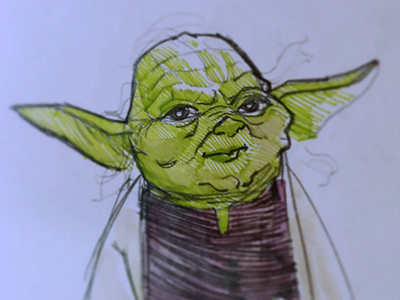 Yoda pen pencil starwars watercolor yoda