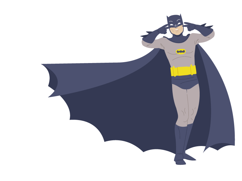 Batman Adam West Vector Illustration Decal/Sticker 