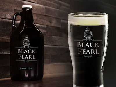 Blackpearl Stout Beer illustrator logo