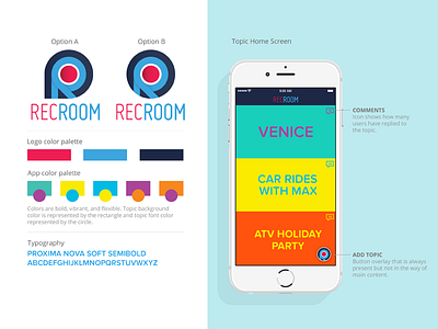 Recroom App Concept branding mobile ui ux