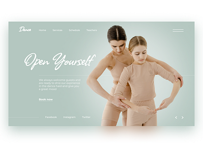 Dance School Home Page Concept ballet case concept dance design landing project streaching ui ux web webdesign yoga