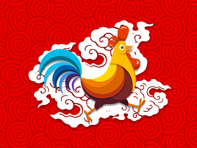 Spring festival chicken，rooster