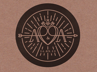 AA Emblem - Take 2 badge emblem icon texture type typography vintage wedding