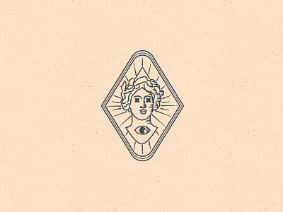 Hunting the Muse bust eye greek logo logo design mythology texture