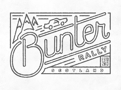 Bunter Rally V2 badge logo typography vintage