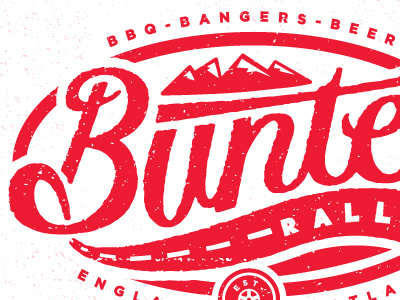 Bunter Rally V3 badge emblem icon texture type typography vintage