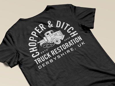 Chopper & Ditch Tee brand brand design brand identity illustration lettering texture truck tshirt typography