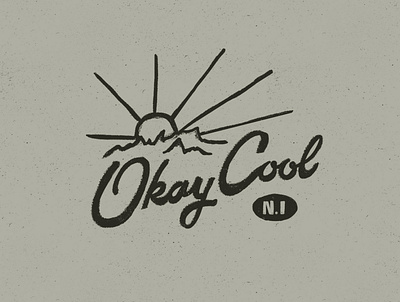 OK Cool Script brand hand drawn lettering logo texture type typography vintage