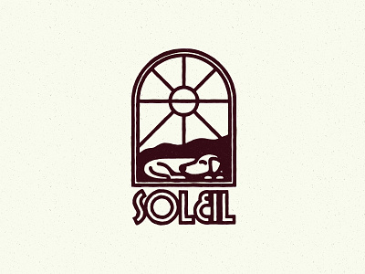 Soleil dog icon illustration logo soleil sun texture
