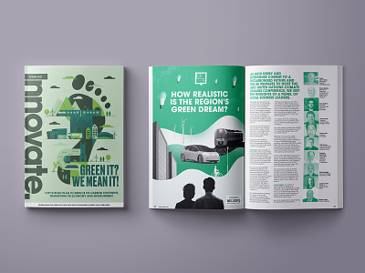 Innovate Issue 3 - Green Issue design eco green illustration magazine magazine cover magazine design magazine illustration sustainability sustainable