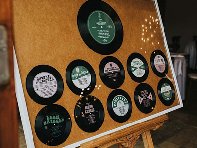 Wedding Table Plan design record record lables typography vintage vinyl record wedding wedding stationery wedding table plan