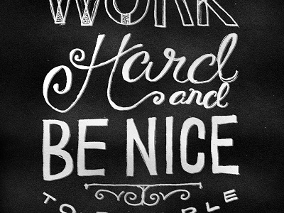 Work Hard hand drawn lettering texture type typography vintage