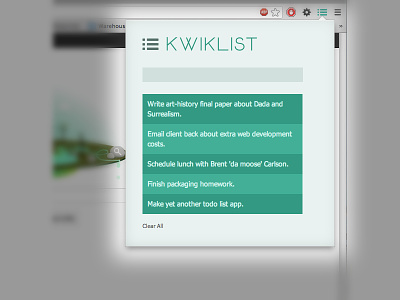 Kwiklist - Yet another todo list. chrome do extension google kwiklist list to todo