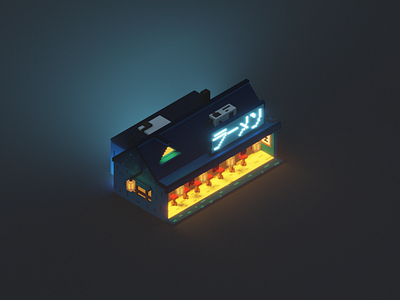 Voxel - Cozy Ramen Shop cozy japan pixel art ramen voxel voxelart