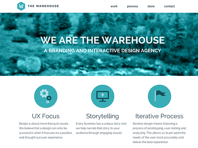 New Warehouse website agency company design flat icons interactive the warehouse web website
