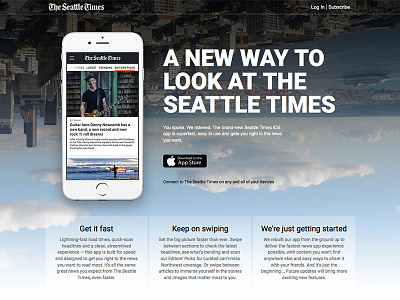 Seattle Times app landing page app landing page seattle simple web design