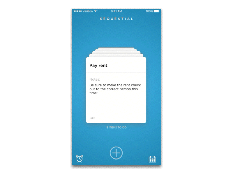 Sequential - To Do List Animation animation app list principle sketch to do ui ux