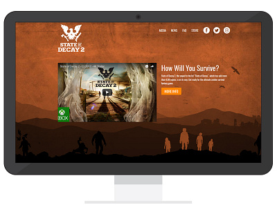 State of Decay 2 Website - Microsoft Studios apocalypse microsoft parallax state of decay ui video games website zombie zombies