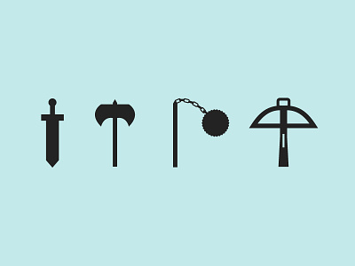 Medieval Weapons Icons axe crossbow icons mace medieval minimal simple skyrim sword weapons
