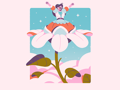 Rise & Shine animation character design flower graphic design illustration nature photoshop pink plant sleep stars
