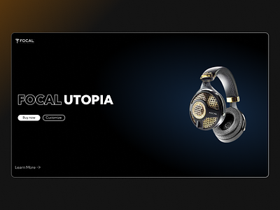 Simple Product Page 2022 3d agency black buy cart cuberto design ecommerce figma focal focal utopia gradient headphone illustration music product design product page qoulio utopia