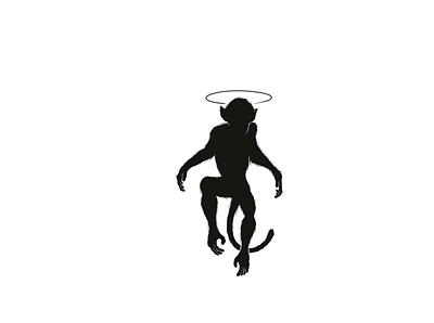 Monkey gone to heaven graphic design illustration logo vector