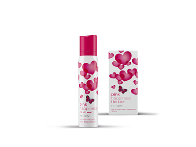 Revlon Pink Happiness deodorant design graphic design illustration packaging perfume revlon