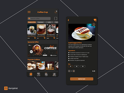 Coffee Shop App UI app app design branding design graphic design mobile app shop app ui ui design ui ux ux